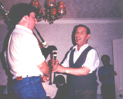 Duncan Johnstone on chanter, Michael Grey on pipes, 1983 