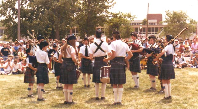 Downsview Junior Pipe Band, competing, grade 4, Alma, Michigan, May, 1977