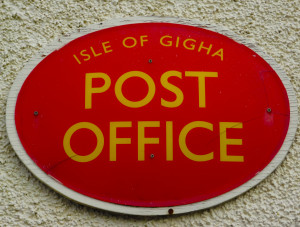 isle of gigha post office sign